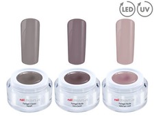 LIGHT NUDE Collezione 3x Color Color Gel SET GEL UV LED NAIL ART UNGHIE FRANCESI