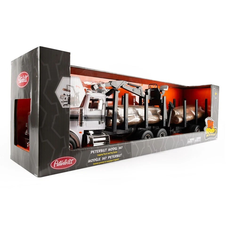 ERTL Big Farm Peterbilt Logging Truck with Pup Trailer & Logs 1:16 Scale - Image 2 of 3