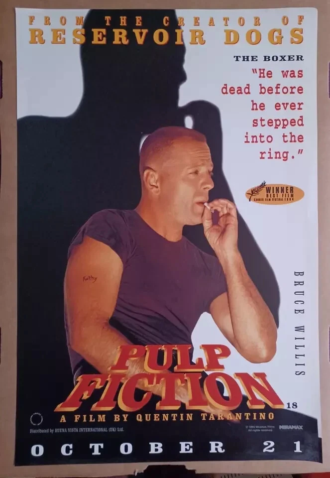 Pulp Fiction Complete Set of 4 Original 1994 UK Miramax Promotional Film Posters - Bild 3 von 4