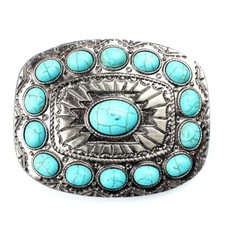 Turquoise belt buckle western buckles for ladies