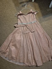 Rose Gold Girls Dress for First Communion Girls Size 6 READ DESCRIPTION USED
