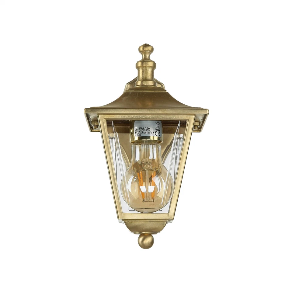 Wandleuchte Außenlampe Messing rustikal IP43 wetterfest Außenleuchte Haus Hof Ba - Bild 4 von 4