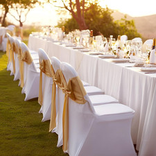 30 PCS White Folding Chair Covers - Ideal for Weddings, Parties, Dining, and ...