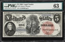 Fr. 73. 1880 $5 Legal Tender Note. PMG Choice Uncirculated 63.