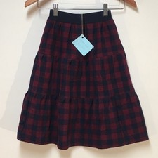 Skirt Flannel Girls 4 Maxi Blue  Red Checks Ruffle Tier Mom and Pop's Kids