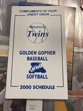 2000 Minnesota Twins & Gophers Baseball Softball Pocket Schedule Hiway FCU
