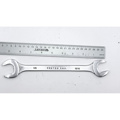 3440 13/16 x 7/8'' Proto Los Angeles Ca USA Satin Open End Wrench vtg tool