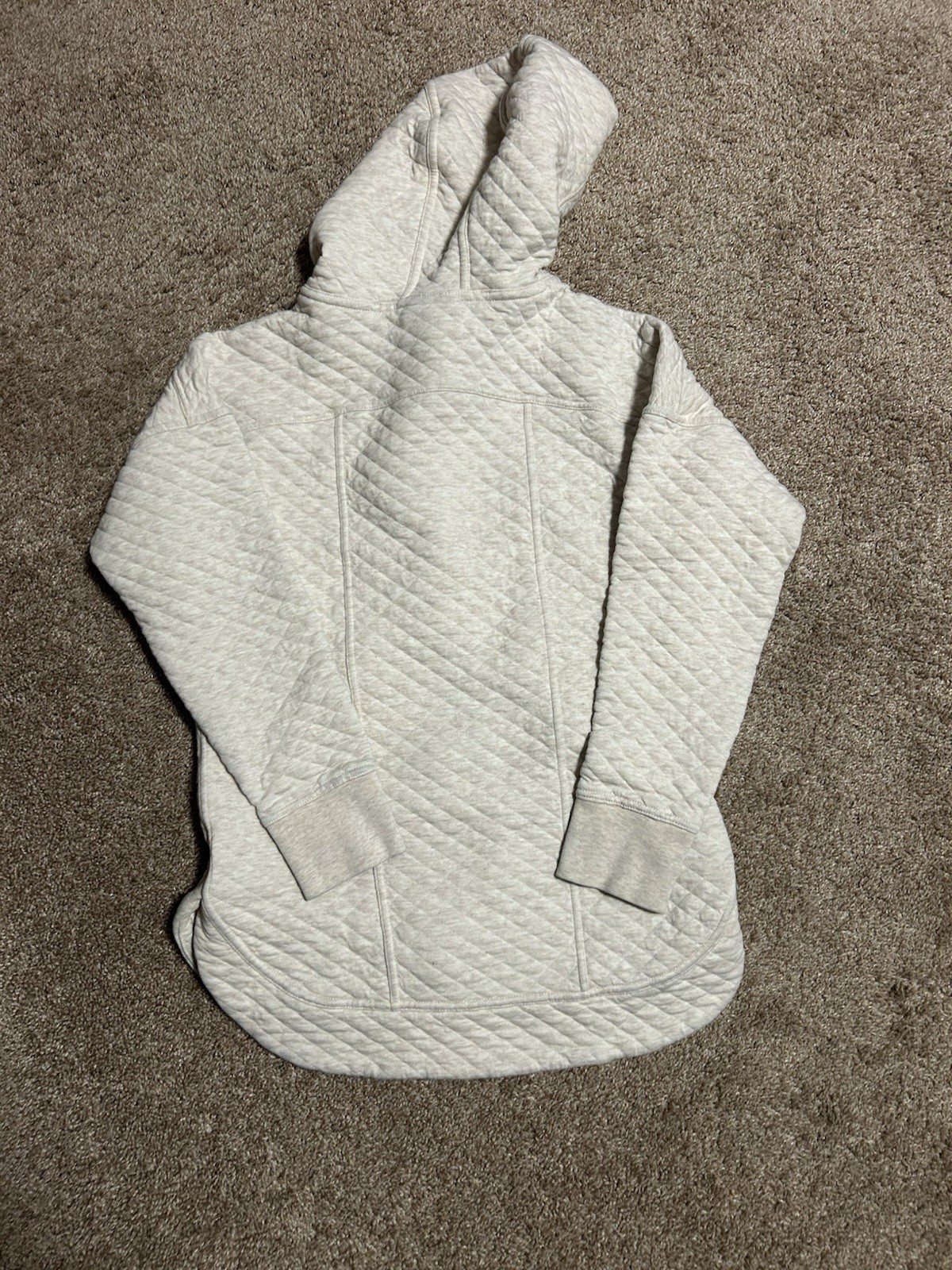 Patagonia Women’s XS Quilted Full Zip Hoodie Cream Organic Cotton STY25315 thumbnail 6