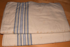 2 stare prześcieradła z niebieskimi paskami ciepłe miękkie 130 x 210 cm (14315)