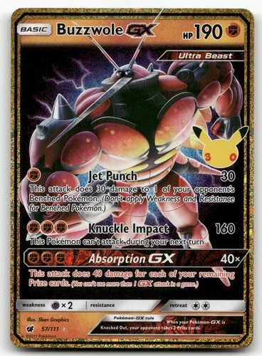 Buzzwole GX #57/111 (Holo) NM ME: 30th Celebration Classic Collection Pokemon