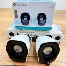 Logitech Z120 Stereo Speakers White Black USB Powered 3.5mm PC Laptop Boxed