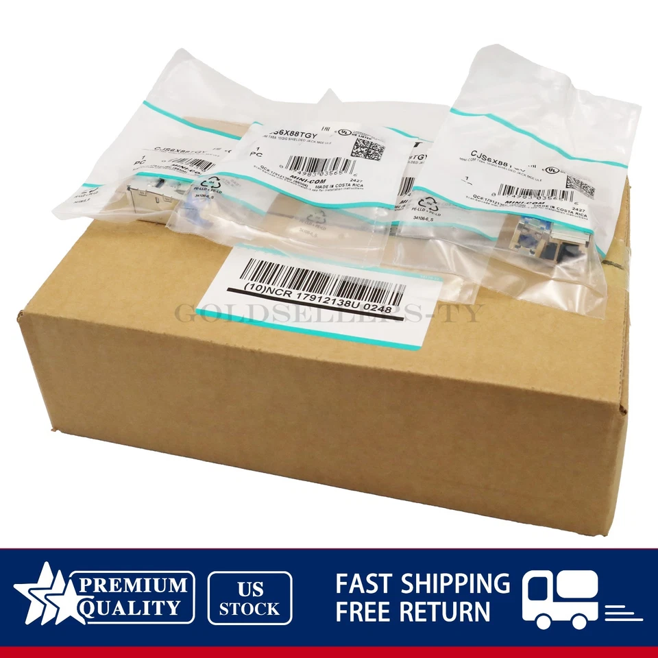 NEW 50PCS/Box Fits For Mini-Com TX6A 10GIG Shielded Jack Module CJS6X88TGY US - Image 4 of 4