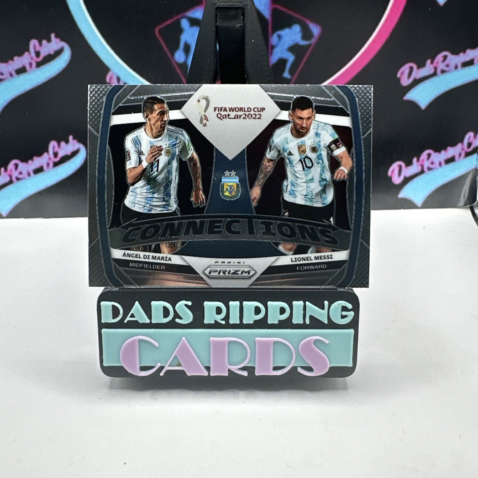 2022 Panini Prizm World Cup Qatar - Connections Lionel Messi, Angel Di Maria #1 view 3
