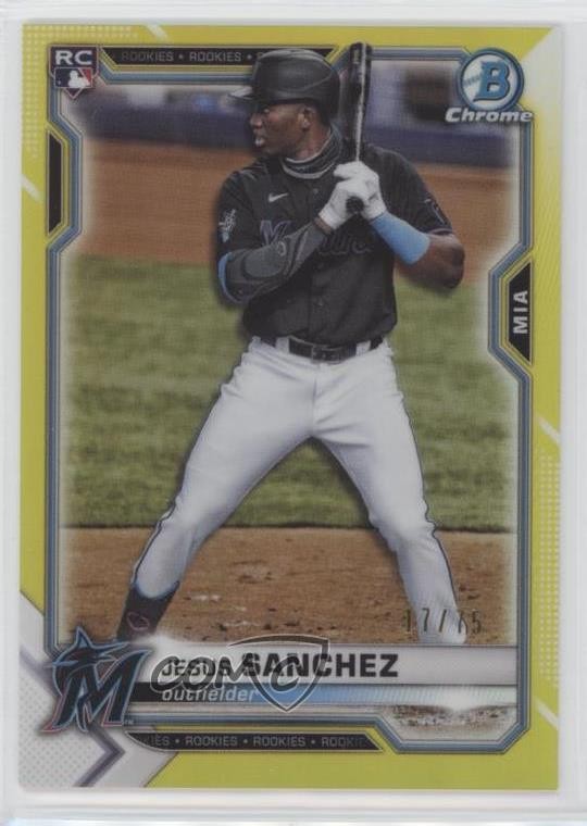 2021 Bowman Chrome Yellow Refractor 17/75 Jesus Sanchez #35 6en