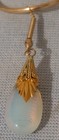 Vtg. Gold Plate On 925 Sterling Silver Large Loop/Hoop Drop Dangle Opalite... — photo 4