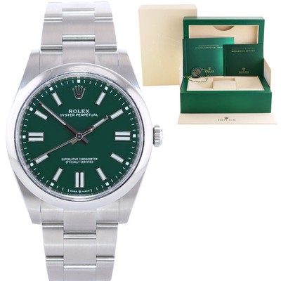 2024 MINT Rolex 124300 Oyster Perpetual 41mm Green Dial Oyster Watch Box