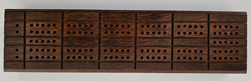 Drueke Dark Hardwood Cribbage Board Model No. 042 Cards Pegs Chips Dice Storage - Afbeelding 4 van 20