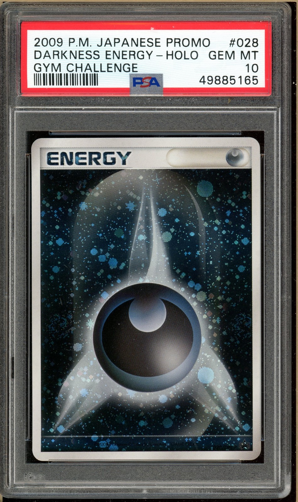Pokémon - 2009  Darkness Energy Holo Gym Challenge, Japanese Promo #028 PSA 10 (