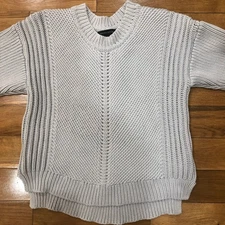 Banana Republic Short Sleeve Chunky Knit Gray Sweater Size M