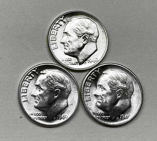 1949 P-D-S 10c SILVER Roosevelt Dimes  Year Set.  BU   (R249)