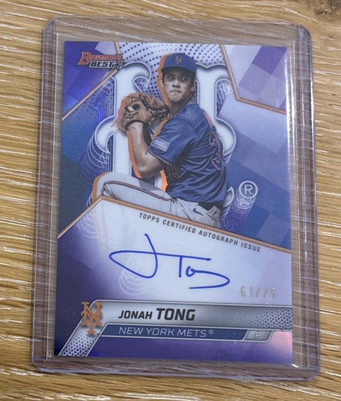 2025 Bowman's Best - Autograph Jonah Tong #B25-JTO Purple Refractor /75 (AU, RC)