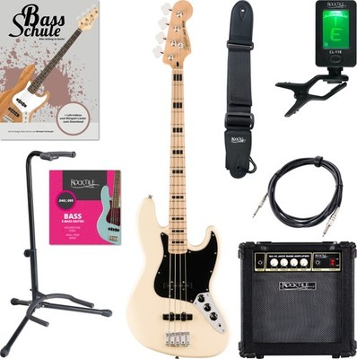 Squier Affinity Series Active Jazz Bass Olympic White E-Bass Amp Starter Set