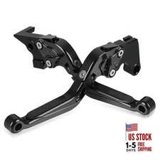 Brake & Clutch Levers Set Foldable Extendable CNC Compatible with Vulcan Black