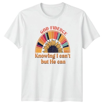 Godfidence Knowing I Cant But He Can Damen T-Shirt Glaube Geschenk für Sie