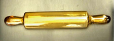 Vintage Hand-Blown Amber Hollow Glass Rolling Pin - Hard to Find