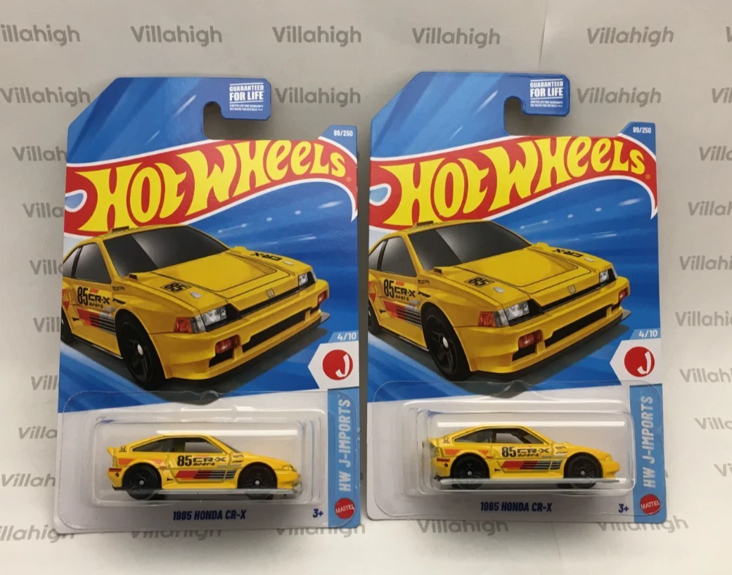 Hot Wheels 1985 HONDA CR-X Yellow Lot of 2 Diecast 1/64 2026 J
