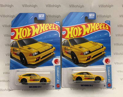 Hot Wheels 1985 HONDA CR-X Yellow Lot of 2 Diecast 1/64 2026 J