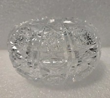 VTG American Brillant Period Cut Crystal Lead Glass Round Dresser Box