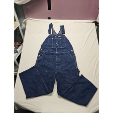 Dickies Dungarees Adult 40 x 28 Blue Overalls Bib Denim Workwear Carpenter USA