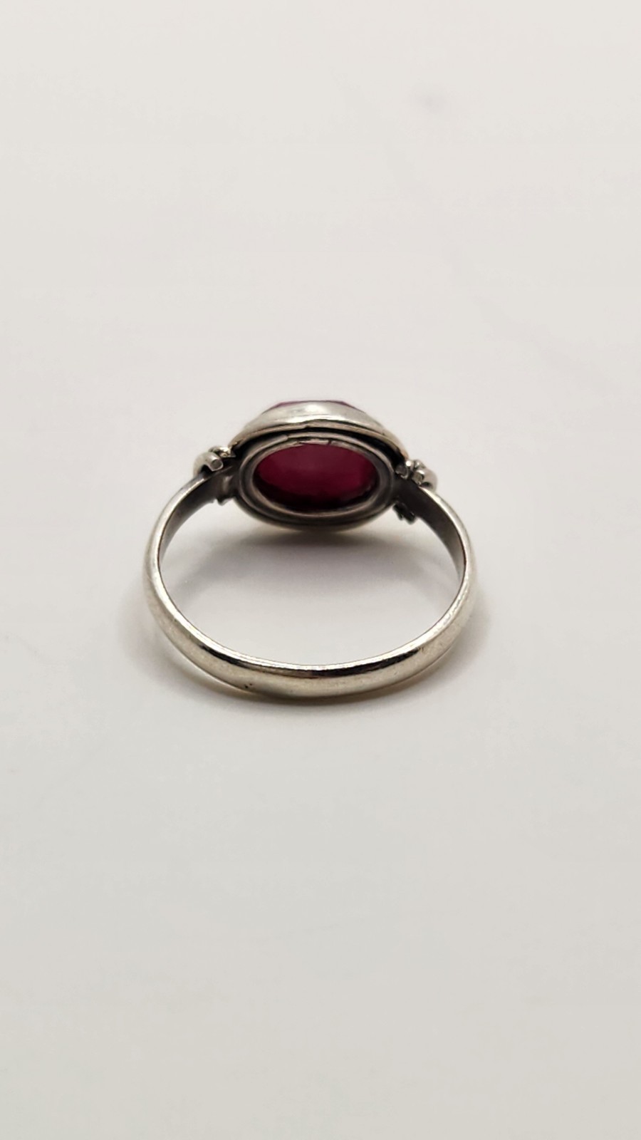 Sterling Silver 925 Rough Cut Ruby Ring Size 4.5 - image 3