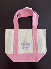 Brand New Trader Joe's Mini Canvas Tote Bag - Pink