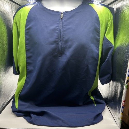 Boombah Sportshirt 1/4 Reißverschluss Kurzarm Adj String blau/limettengrün Herren Medium - Bild 2 von 15