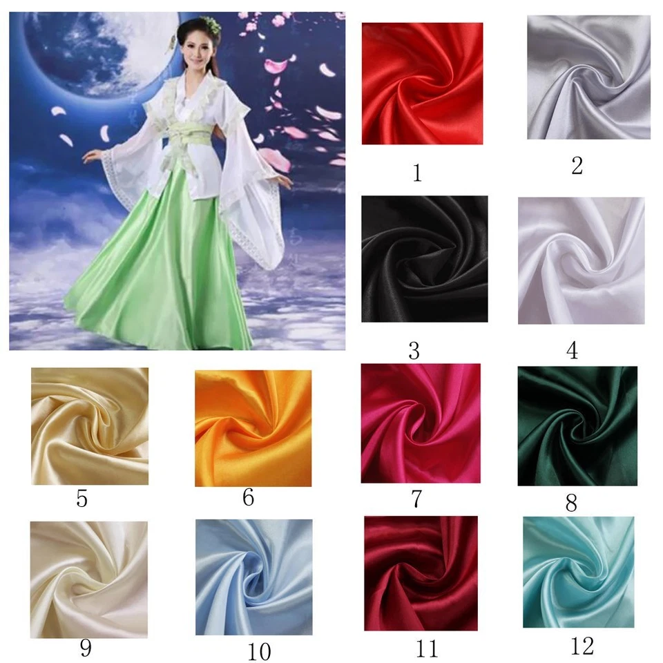 Plain Dupin Silk Indian Craft Cloth Fabric Wedding decoration for Sewing By Yard - Image 4 of 4