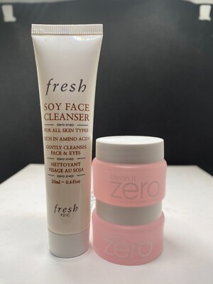2 X Banila co Clean it Zero Cleansing Balm 7 mL & Fresh Soy Face Cleanser 20 mL