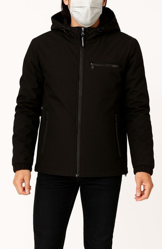 Calvin Klein Size M Men’s Windbreaker & Waterproof Hooded Black Jacket - Picture 2 of 8