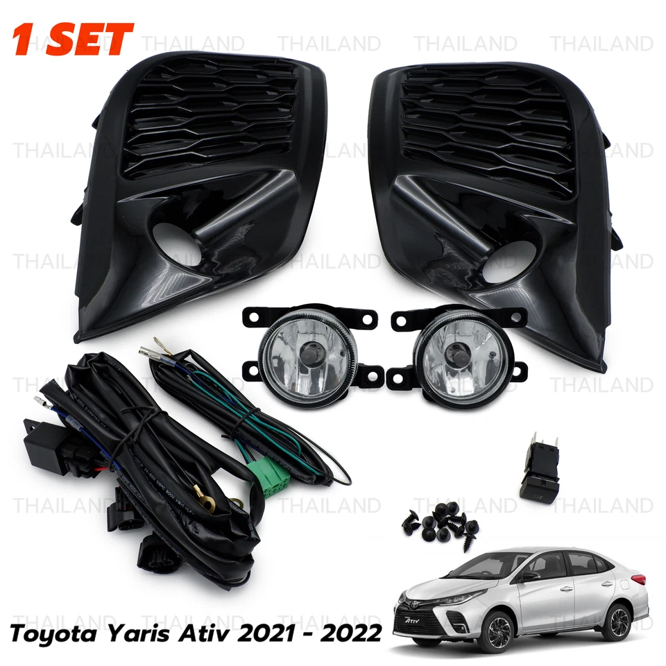 Fits Toyota Yaris Ativ Sedan 2021 22 Set Kit H8 Fog Lamps Spot Lights Foto 2 de 4