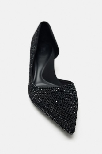 ZAPATOS DE TACÓN ZARA GATITO CON PEDRERÍA TALLA 8 - Imagen 3 de 10
