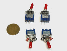 4 Pack RED Cap Mini toggle switch on/off MTS-101 2pin spst dc 6a 12v 6mm B12