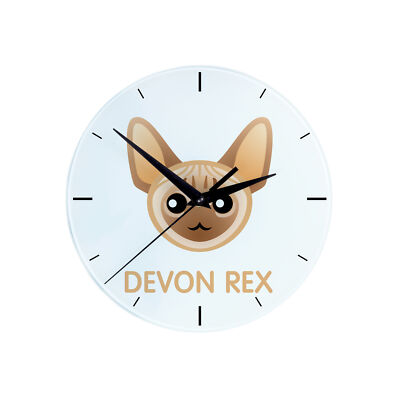 Devon Rex Uhr mit Katze Art-Dog