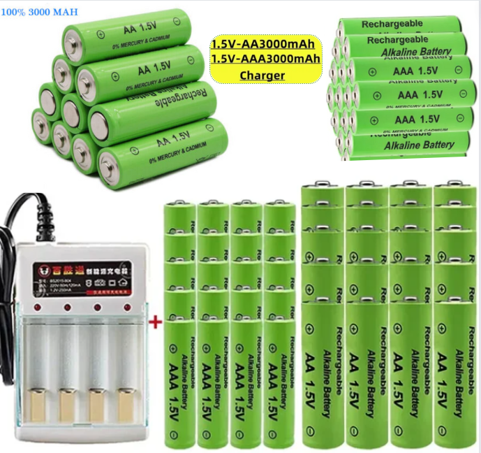 40pcs Rechargeable Batteries 3000mah 1.5volt Alkaline Battery Lithium Power Pack-image