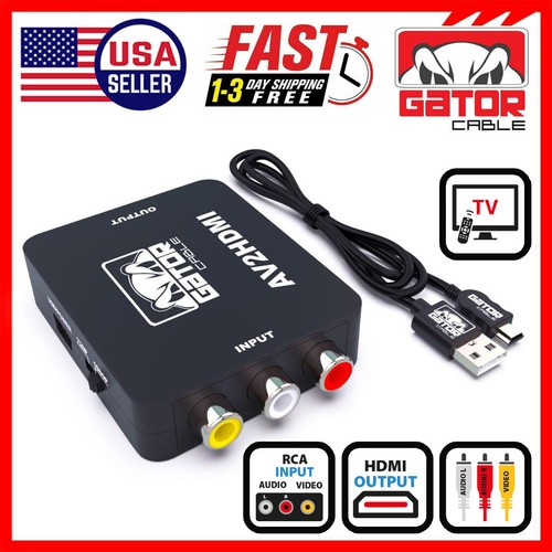 RCA AV to HDMI Converter Adapter Composite 3RCA CVBS Audio Video Wii NES SNES - Picture 6 of 13