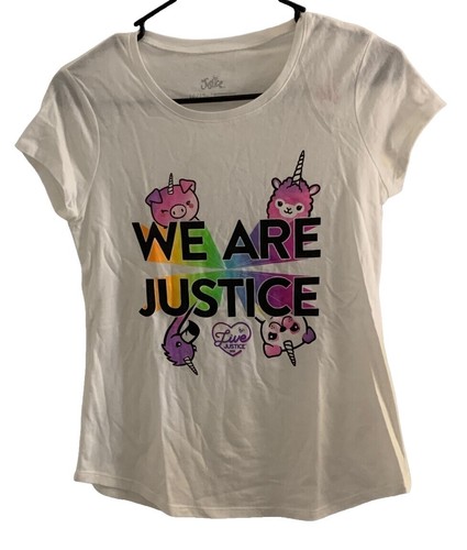 T-shirt Justice Manches Courtes Fille Taille 10 - Football - Occasion Très Bon état