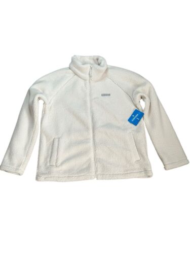 Columbia Big Timber Peak Women's XXL Ivory Sherpa Full Zip Fleece Jacket Pockets