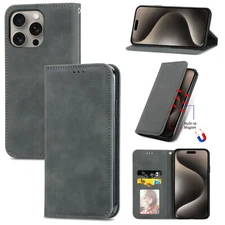 Skin Gray Wallet Phone Case For Xiaomi OPPO Infinix Motorola Vivo Redmi Tecno