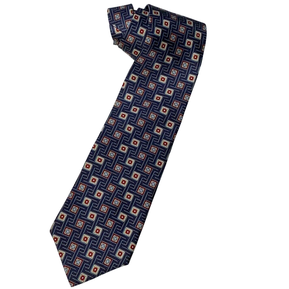 Vintage 80s Christian Dior Monsieur Necktie Tie 100% Silk Blue