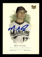 MIKE JACOBS SIGNED 2006 TOPPS ALLEN & GINTER #36 - ON-CARD AUTO FLORIDA MARLINS